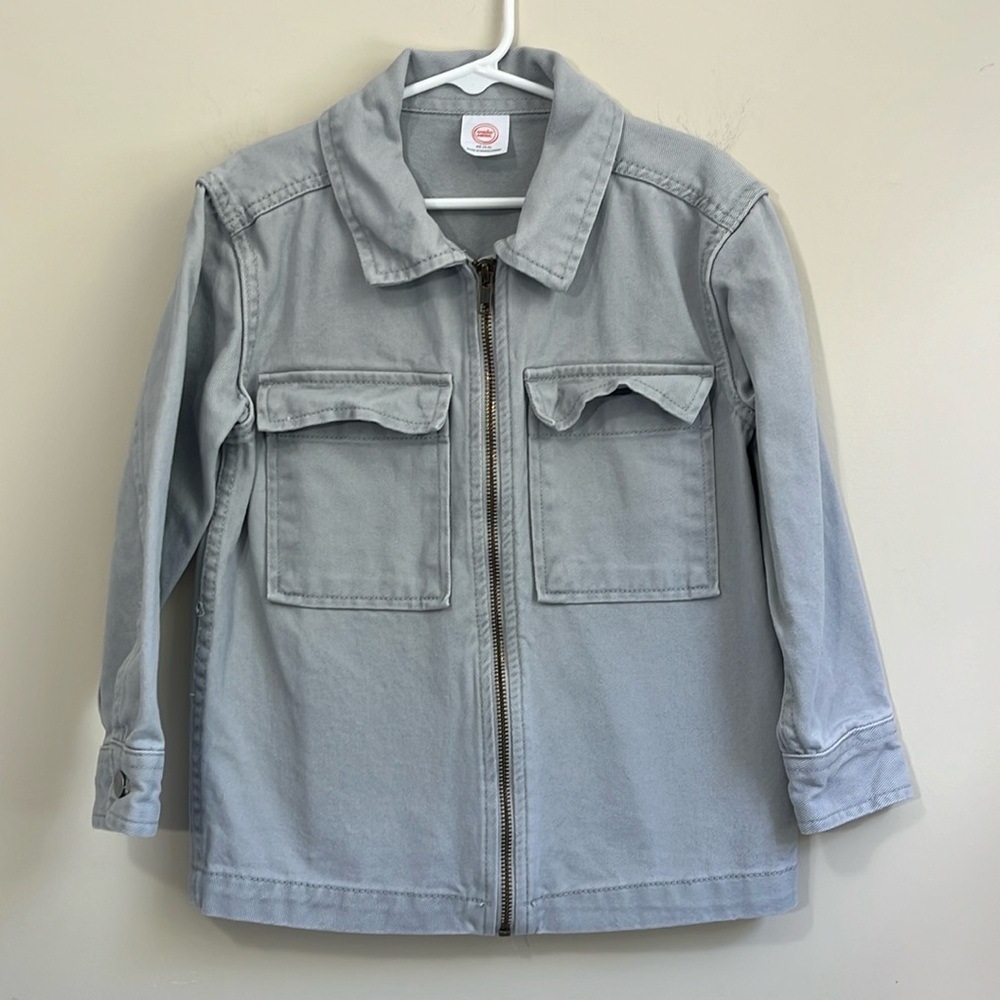 Wonder Nation Little Boy’s Grey Jean Jacket Size XS (4-5)